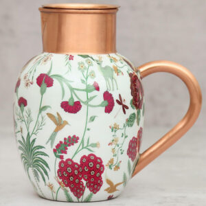 Copper Jug Unique Design Meena Printed Copper Jug