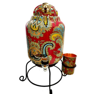 Copper Water Dispenser , Unique Meena Printed Pure Copper Water Dispenser