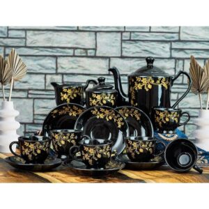 Ceramic Coffee Mug Set With Cattle and Saucer